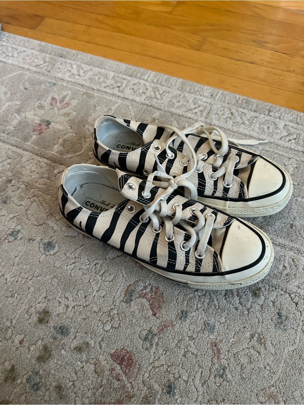 Converse Women’s Zebra Stripe Low-Top Sneakers - Black & White